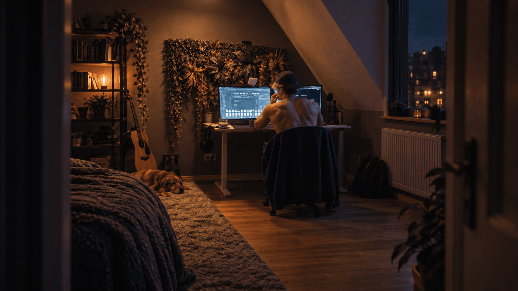 Arbeit an LevelUpLife am Computer